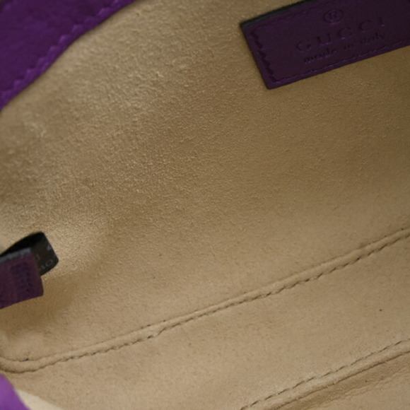 GUCCI Authentic Purple Leather GG Marmont Shoulder Bag - Picture 6 of 10